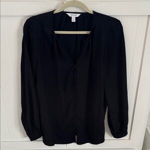 Nine West Elegant Black Button-Down Blouse